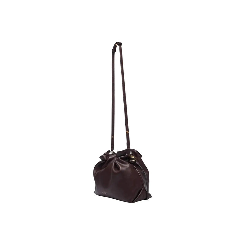 Liu Jo Braune Damen-Einkaufstasche aus Polyurethan, 32 cm, mit elegantem, dunkelbraunem Leder-Crossbody-Design und goldfarbenen Beschlägen