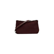 Liu Jo Kleine braune Damenhandtasche mit elegantem, dunkelburgunderrotem Polyesterkorpus und kontrastierendem braunem Lederriemen