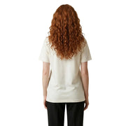 cremefarben Liu Jo Damen-Baumwoll-T-Shirt mit kurzen Ärmeln und Rundhalsausschnitt im minimalistischen Design