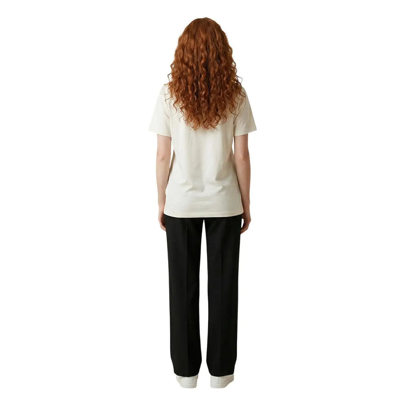 cremefarben Liu Jo Damen-Baumwoll-T-Shirt mit kurzen Ärmeln und Rundhalsausschnitt in Beige mit minimalistischem Design