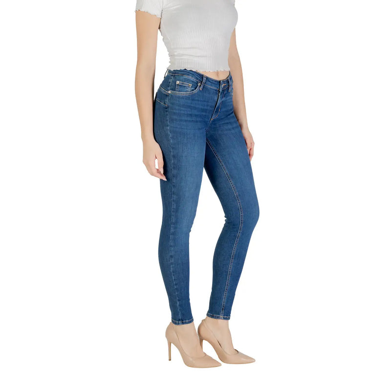 Hochgeschnittene blaue Jeans aus Baumwollstretch mit schmaler Passform und klassischer Naht. Liu Jo Damen-Jeans