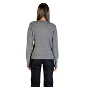 Women’s grey long-sleeved crew neck knit sweater from Liu Jo Women collection