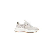 Liu Jo Damen-Sneaker aus hellgrauem Wildleder mit silberfarbenen Metallic-Akzenten und weißer Gummisohle
