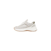 Liu Jo Weiße Damen-Sneaker aus hellgrauem Wildleder mit weißer Zwischensohle und beiger Laufsohle, modernes Design