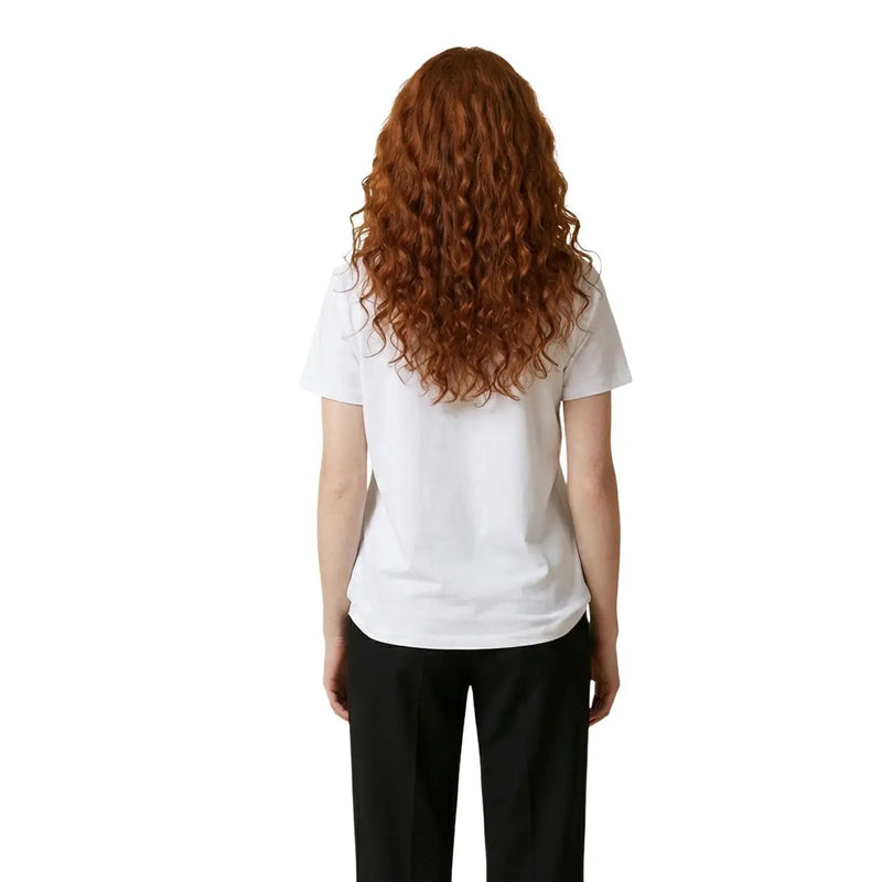 Weißes Damen-T-Shirt von Liu Jo aus Baumwolle mit Rundhalsausschnitt und kurzen Ärmeln, schlichtem, minimalistischem Design und weichem Stoff