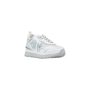 Liu Jo Weiße Damen-Sneaker Maxi Wonder aus Kunstleder mit silbernen Mesh- und Synthetik-Overlays und klobiger Sohle