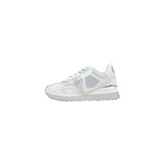 Liu Jo Weiße Damen-Sneaker aus Kunstleder, Maxi Wonder, mit weißem und silbernem Mesh und klobiger Sohle