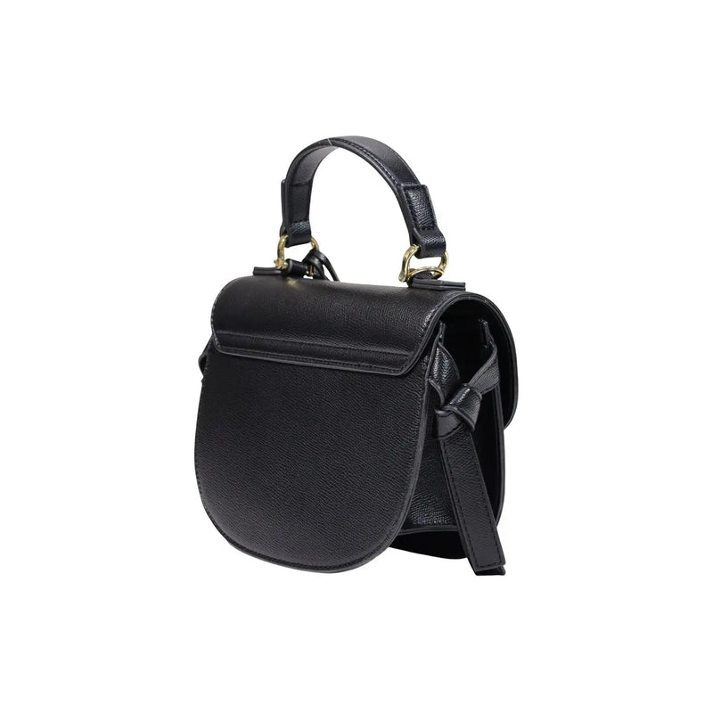 Ich liebe die schwarze Moschino-Handtasche aus Polyurethan für Damen mit geschwungenen Kanten. top Tragegriff und verstellbarer Schultergurt, 21 x 17 x 8 cm