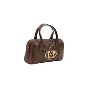 Braune gesteppte Polyurethan-Handtasche von Love Moschino mit goldfarbenem Logo-Emblem (26 x 15 cm)