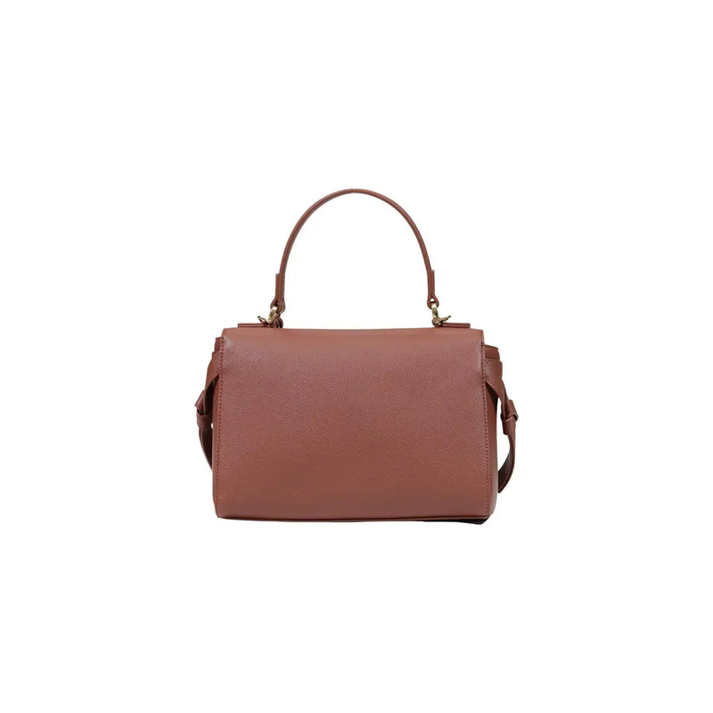 Love Moschino braune, strukturierte Lederhandtasche für Damen top Griff und abnehmbarer Schultergurt W27 Polyurethan