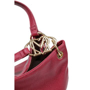 Love Moschino Rote Damenhandtasche aus Leder mit goldfarbenem, herzförmigem Logoverschluss aus Polyurethan