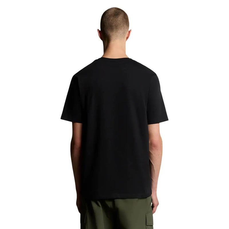 Lyle and Scott Herren-T-Shirt aus Baumwolle, schwarz, kurzärmelig, Rundhalsausschnitt, Freizeitkleidung aus einfarbigem Material