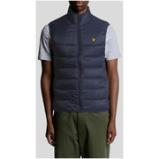 Navy blue puffer vest from Lyle & Scott Men Gilets in black nylon and polyester fabric