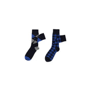 Ein Paar blaue Baumwollsocken von Lyle and Scott für Herren mit geometrischen Rauten- und auffälligen Karomustern
