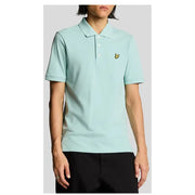 Light blue polo shirt from Lyle & Scott Men’s collection displayed elegantly