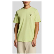 Lyle & Scott Herren-Kurzarmshirt, hellgrün t-shirt mit kleinem, gesticktem gelbem Vogellogo auf der linken Brust