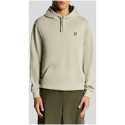 Herren-Hoodie in Hellolivgrün mit gelbem, gesticktem Logo und Vordertasche von Lyle & Scott