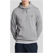 Grauer Herren-Kapuzenpullover mit Kängurutasche und gelbem Vogellogo