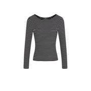 Morgan De Toi Black Striped Long Sleeve Sweater featuring black and white stripes