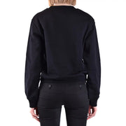 Moschino Schwarzes Damen-Sweatshirt aus Baumwolle, langärmelig, mit lockerer Passform, gerippten Bündchen und Rundhalsausschnitt, der von vorne sichtbar ist