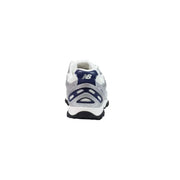 New Balance Blaue Damen-Sneaker zum Hineinschlüpfen aus Synthetik mit weißem und marineblauem 990v3-Design, silbernem Mesh-Obermaterial und schwarzer Sohle