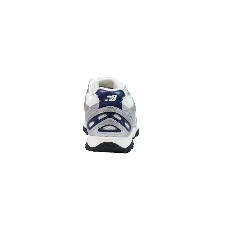 New Balance Blaue Damen-Sneaker zum Hineinschlüpfen aus Synthetik mit weißem und marineblauem 990v3-Design, silbernem Mesh-Obermaterial und schwarzer Sohle
