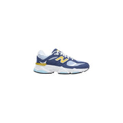 New balance Lila Wildleder-Sneaker für Damen in Marineblau und Weiß mit auffälligem gelbem N-Logo an der Seite