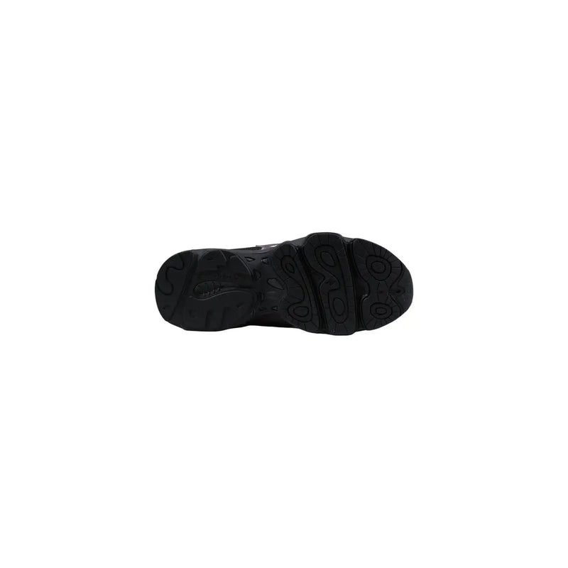 Schwarze Gummisohle mit strukturierter, klobiger Oberfläche und dezentem Branding. new balance lila Damen-Sneaker aus Synthetik, Rückseite