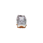 New Balance Damen-Sneaker in Silber, synthetischer Slip-Laufschuh mit Mesh- und Synthetik-Overlays, weißer Zwischensohle, beiger Außensohle