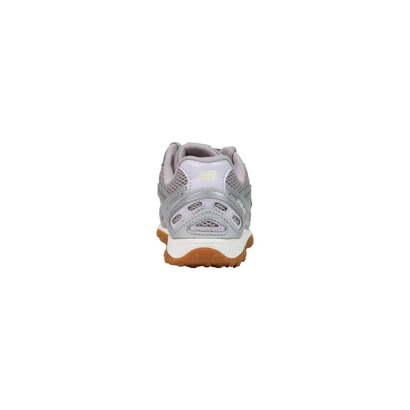 New Balance Damen-Sneaker in Silber, synthetischer Slip-Laufschuh mit Mesh- und Synthetik-Overlays, weißer Zwischensohle, beiger Außensohle