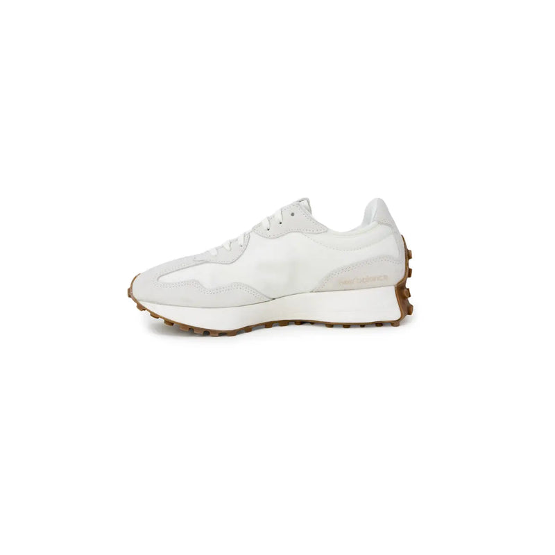 New balance Beige Damen-Sneaker aus Polyester mit Schnürung, Obermaterial aus weißem Wildleder und Mesh sowie hellbrauner Gummisohle