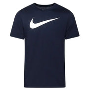 Navy blue Nike short sleeve T shirt displayed in product listing