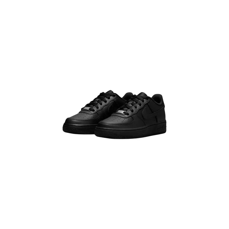 Nike Schwarze Air Force 1 Sneaker für Damen aus Leder mit elegantem, komplett schwarzem Leder-Obermaterial und dezenten metallischen Schnürsenkelösen