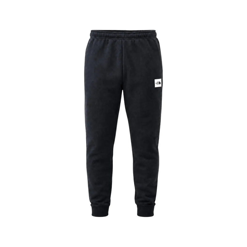 Schwarze Herren-Jogginghose aus Baumwollfleece von The North Face mit weißem Logo-Patch am linken Oberschenkel