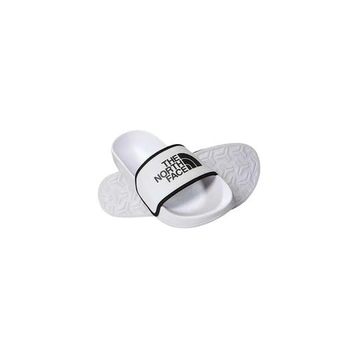 The North Face Herren-Sandalen, weiß mit Logoprint, aus Polyester, mit schwarzem Logo und profilierter Sohle