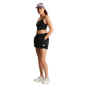 Schwarze Sportshorts von The North Face für Damen aus Polyester mit weißem Logo an der linken Vorderseite des Beins
