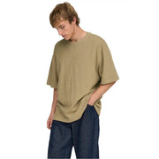 Olive green oversized cotton t-shirt with relaxed fit and dropped shoulder design from Only Sons men collection
