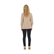 Only Beigefarbener Damenblazer mit Dreiviertelärmeln, lockerer Passform, umgeschlagenen Bündchen und aus Viskosemischgewebe.
