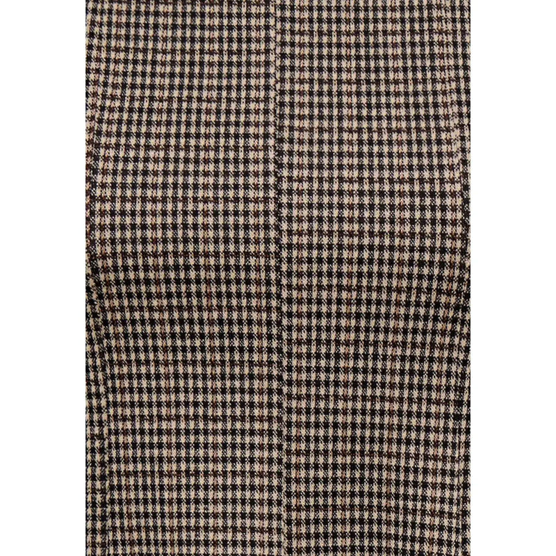 Brauner und beiger Wollstoff mit Hahnentrittmuster, der mit only Schwarzes, ärmelloses Polyesterkleid für Damen in Größe S
