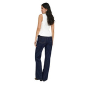 Dunkelblaue Schlaghosen aus Baumwoll-Denim für Damen, hergestellt aus einem Bio-Mischgewebe von Only geeignet für Freizeitkleidung