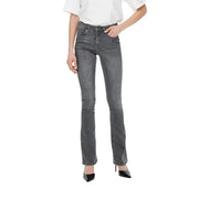 Dunkelgraue Stretch-Jeans aus Baumwolle für Damen mit geradem Bein und leicht ausgestelltem Schnitt von Only