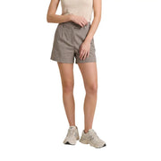 Beige, hochgeschnittene, taillierte Shorts mit Faltenmuster aus grauem Polyester für Damen von only