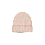 Only Damen-Mütze mit rosa Strasssteinen aus Wollmischung mit zartrosa Rippstrick und silbernen Nietenverzierungen
