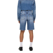 Only Damen-Jeansshorts in Blau mit verwaschenem Look und klassischen Nähten aus Bio-Baumwolle für eine bequeme Passform