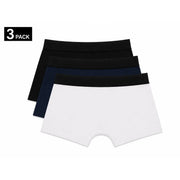 Dreierpack Palm Angels Herren-Boxershorts in Weiß, Marineblau und Schwarz aus Baumwoll-Elastan mit festen elastischen Bündchen.