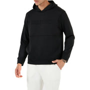 Schwarzer Herren-Kapuzenpullover aus Baumwolle von Paul and Shark mit dezentem, farblich abgestimmtem Davidoff-Logo auf der Brust.