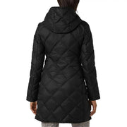 Schwarzer Daunenblazer von Peuterey für Damen mit Kapuze und diagonalem Steppmuster