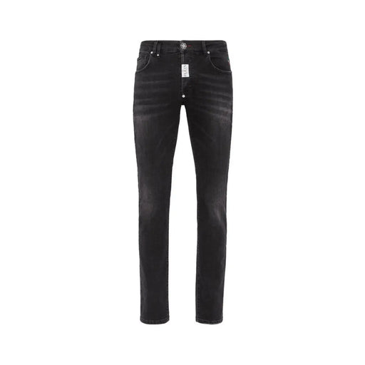 Dark grey slim-fit denim jeans with subtle fading from Philipp Plein for women