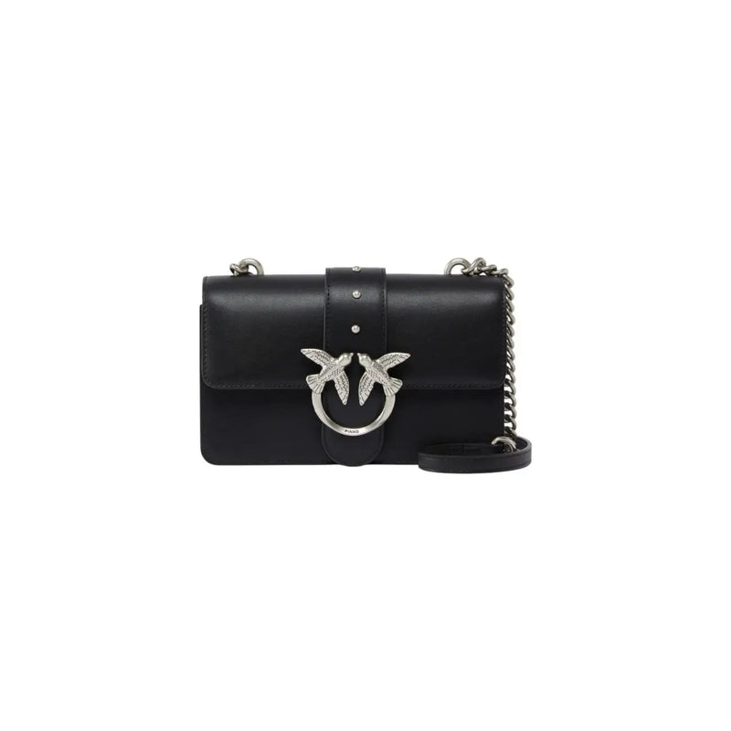 Pinko beige polyurethane crossbody bag with silver bird clasp