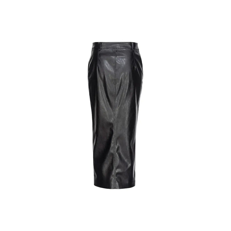 Pinko Schwarzer Damenrock aus Polyester mit elegantem, hochgeschnittenem Bund, dezenten Ziernähten vorne und Vordertaschen.
